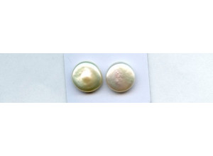 Freshwater Pearl 14mm Undrilled Coin Pair