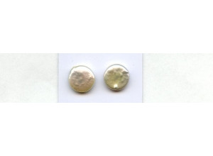 Freshwater Pearl 12.5-13mm Undrilled Coin Pair