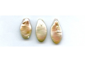 Freshwater Pearl Fancy 23-30x Undrilled Flat Oval Loose Piece