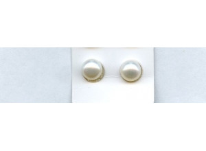 Freshwater Pearl 8.5-9mm Half-drilled Button Pair