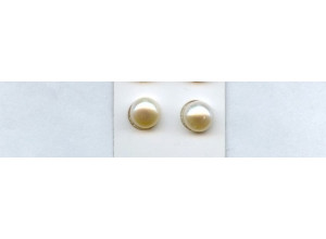 Freshwater Pearl 9mm Half-drilled Button Pair