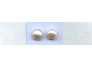 Freshwater Pearl 11.5-12mm Half drilled Button Pair