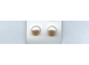 Freshwater Pearl 9mm Half-drilled Button Pair