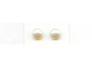 Freshwater Pearl 11.5-12mm Half drilled Button Pair