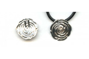 Sterling Silver 25mm Rose Pendant