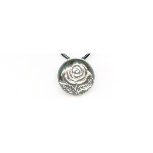 084-0011 Sterling Silver <br>24mm Rose Pendant