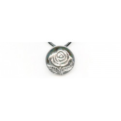 Sterling Silver 24mm Rose Pendant