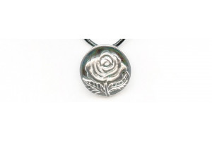 Sterling Silver 24mm Rose Pendant