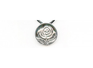 Sterling Silver 24mm Rose Pendant