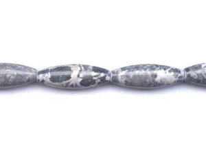 Black White Jasper 12x36 Oval Rice