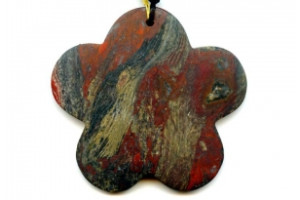 Matte Snake Skin Jasper 62x66 Flower Pendant