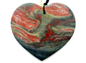 Matte Snake Skin Jasper 74x82 Heart Pendant