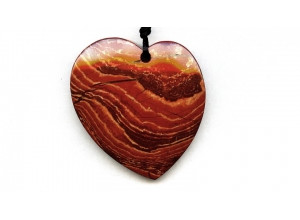 Snake Skin Jasper 46x45 Heart Pendant