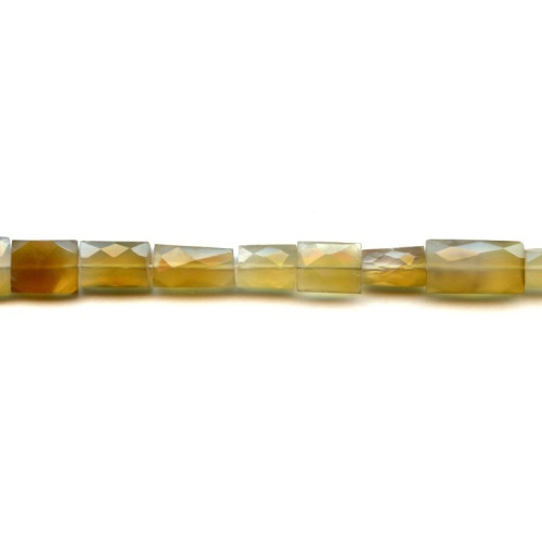 101-1511 Yellow Chalcedony <br>10x14 Faceted Flat Rectangle