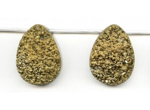 Drusy Agate 30x40 Flat Pear Drop