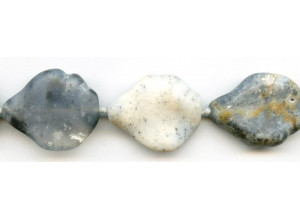 Ice Blue Agate 25x32 Waved Flat Oval