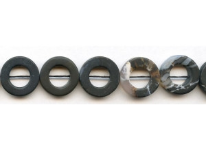 Matte Black Zebra Agate 18-20x Donut