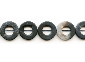 Matte Black Zebra Agate 20-22x Donut