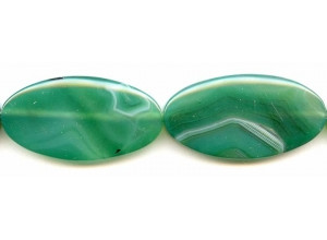 Green Stripe Agate 25x50 Flat Oval