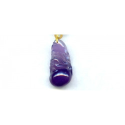 Lavender Chalcedony 39x19 Carved Pendant