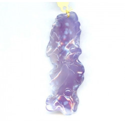 Lavender Chalcedony 80x30 Carved Pendant
