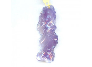 Lavender Chalcedony 80x30 Carved Pendant