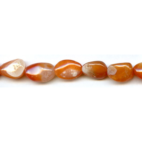 102-0597 Orange Chalcedony <br>14x Flat Nugget