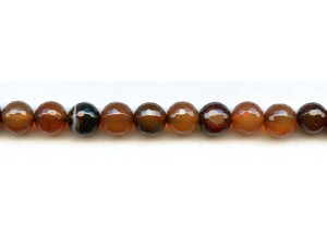 Red Black Agate 10mm Faceted Round