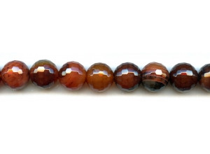 Red Black Agate 14mm Faceted Round