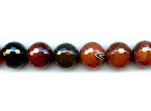 Red Black Agate 18mm Faceted Round