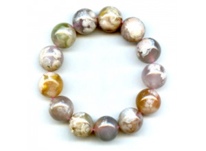 Sakura Agate 17mm Round Bracelet