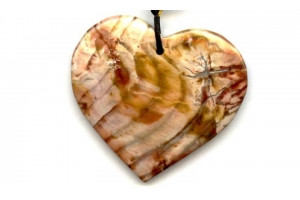 Bird Eye Agate 53x60 Heart Pendant