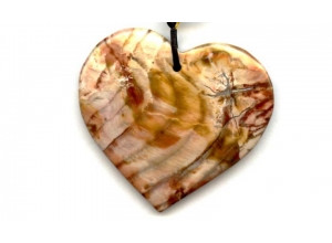 Bird Eye Agate 53x60 Heart Pendant