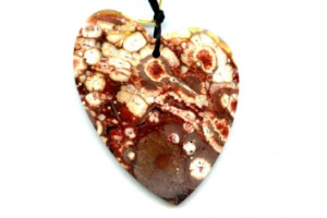 Bird Eye Agate 74x58 Heart Pendant