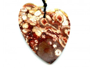 Bird Eye Agate 74x58 Heart Pendant