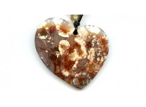 Bird Eye Agate 52x50 Heart Pendant