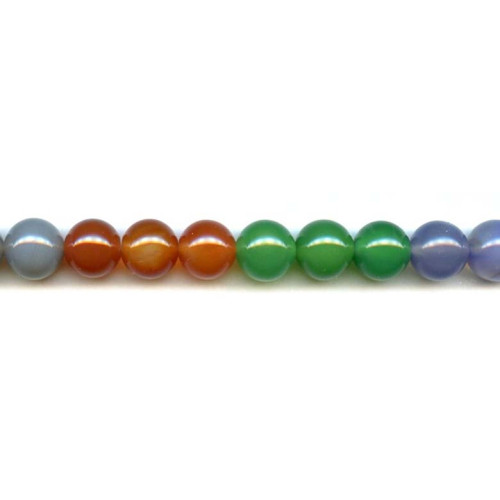 L4257-028 Mixed Agate <br>12mm Round