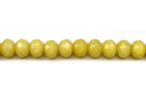 Dyed Yellow Jade 12mm Faceted Rondell