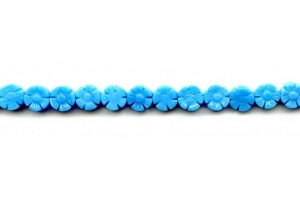 Dyed Blue Jade 8mm Flower