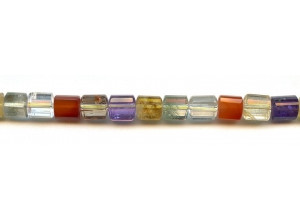 Mixed Quartz 9x11 Faceted Tri-Tube