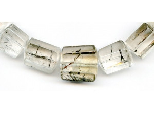 Quartz with Hematite 11-21x Faceted Tube