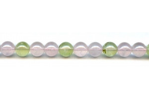 Green Tourmalinated Quartz Rose Quartz 10mm Round