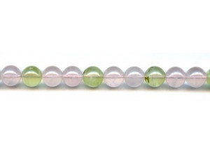 Green Tourmalinated Quartz Rose Quartz 10mm Round