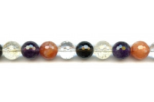 Mixed Quartz 12mm Faceted Round