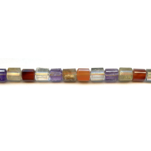 259-1081 Mixed Quartz <br>8x10 Faceted Tri-Tube