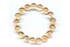 Golden Strawberry Quartz 12mm Round Bracelet