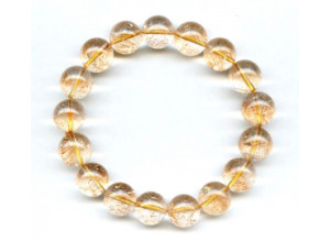 Golden Strawberry Quartz 12mm Round Bracelet