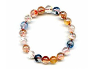 Multi Color Quartz 9-9.5mm Round Bracelet