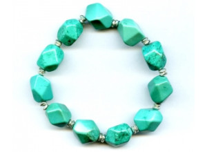 Imitation Turquoise 12x15 Faceted Nugget Bracelet