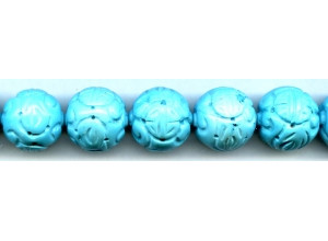 Imitation Turquoise 19-20mm Carved Round